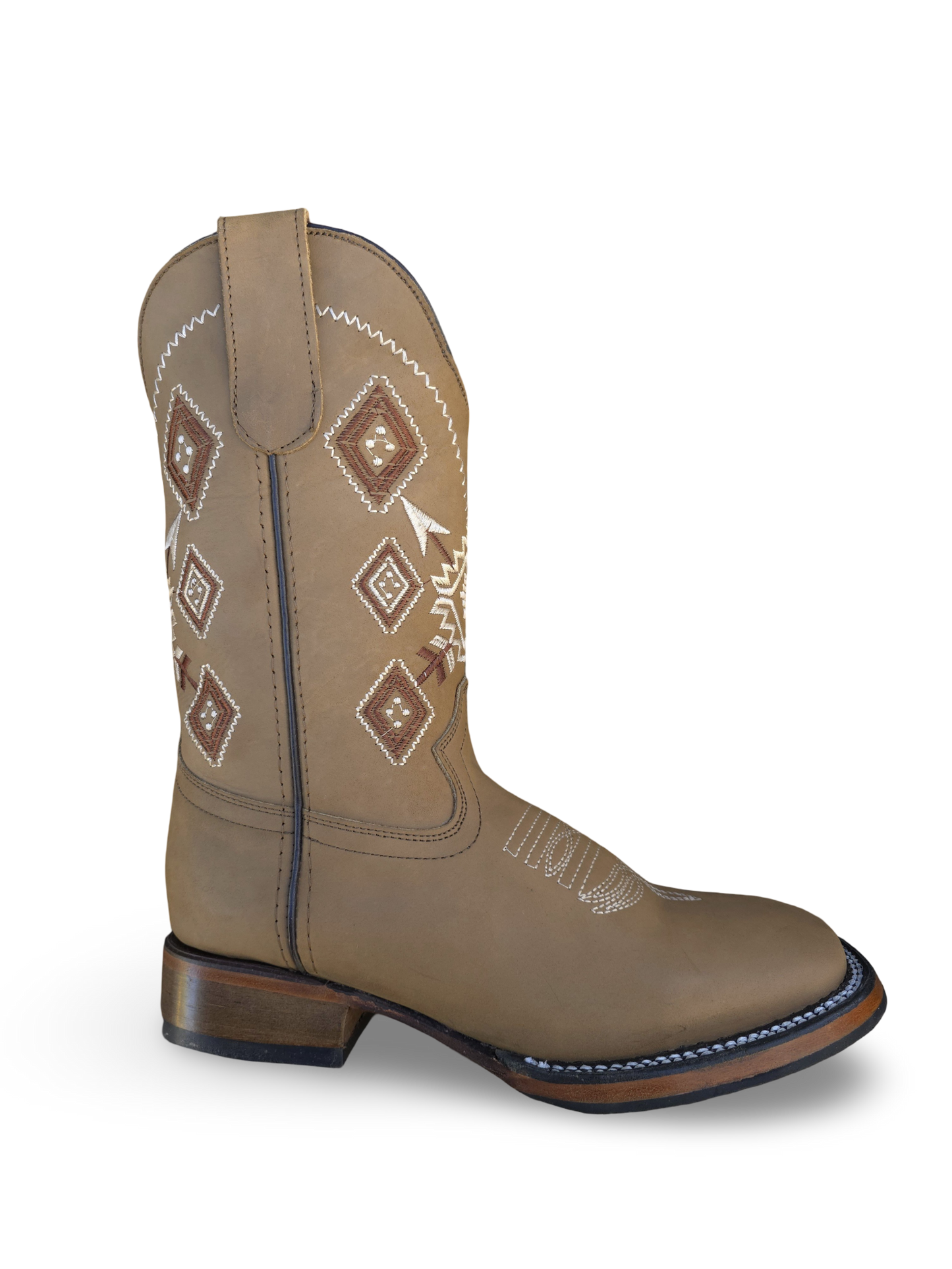 BOTAS VAQUERAS DAMA BORDADA 436 BD OCRE (potrillo salvaje)