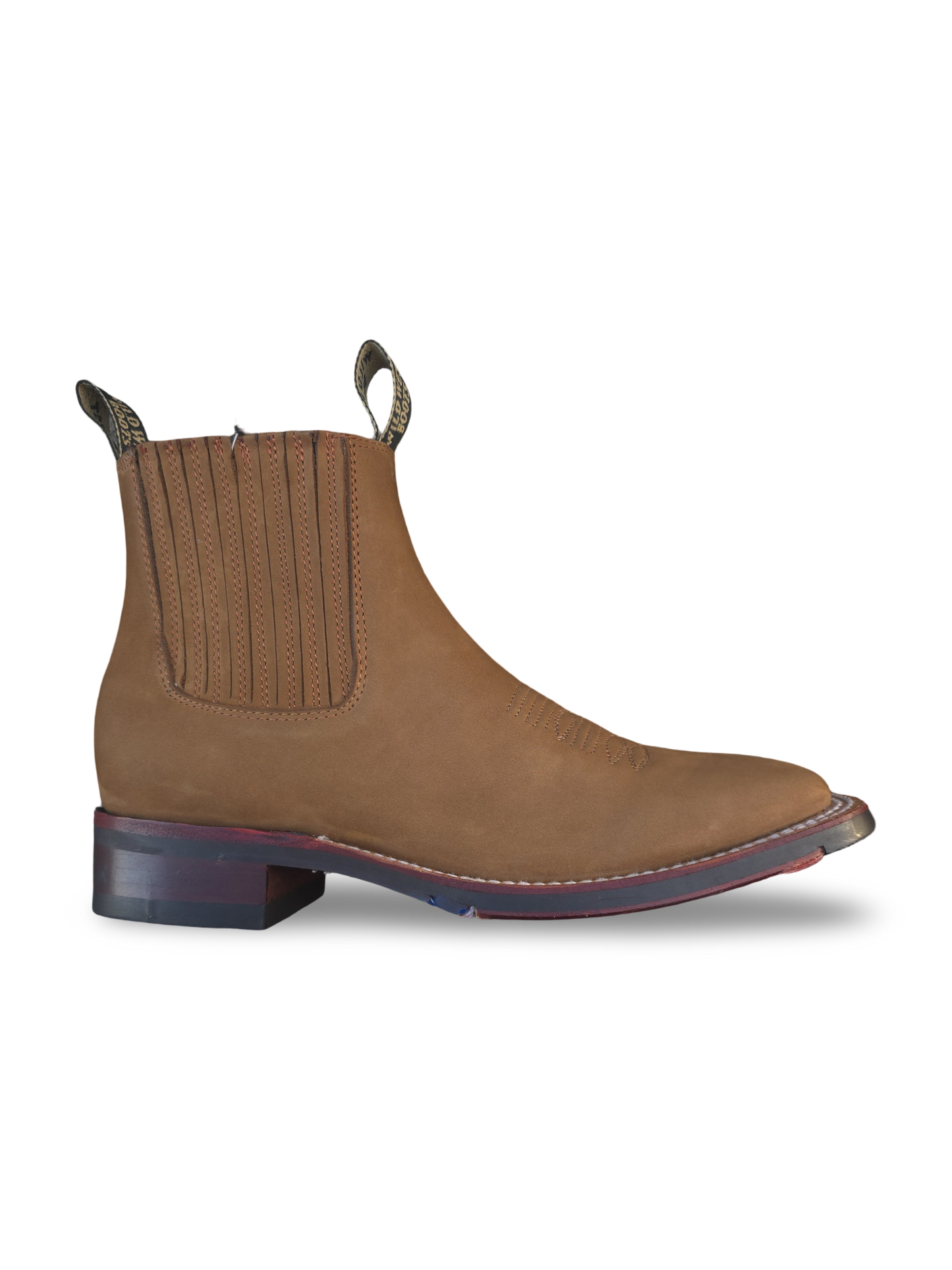 BOTINES CHARROS DE GAMUSA PUNTA CUADRADA COLOR CHEDRON (WILD WEST)