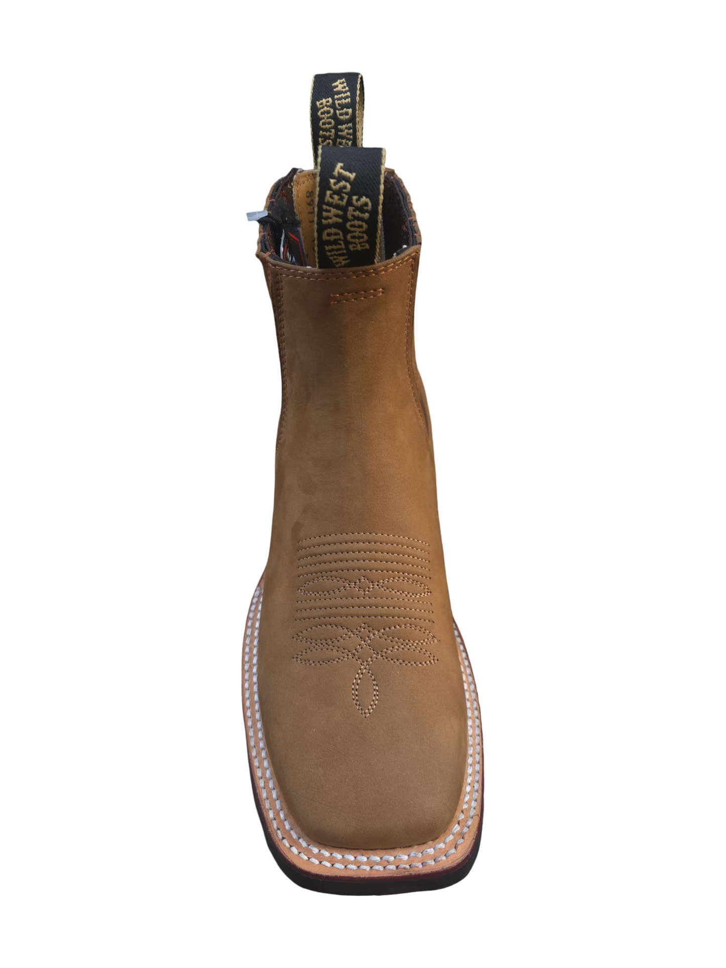 BOTINES CHARROS DE GAMUSA PUNTA CUADRADA COLOR CHEDRON (WILD WEST)