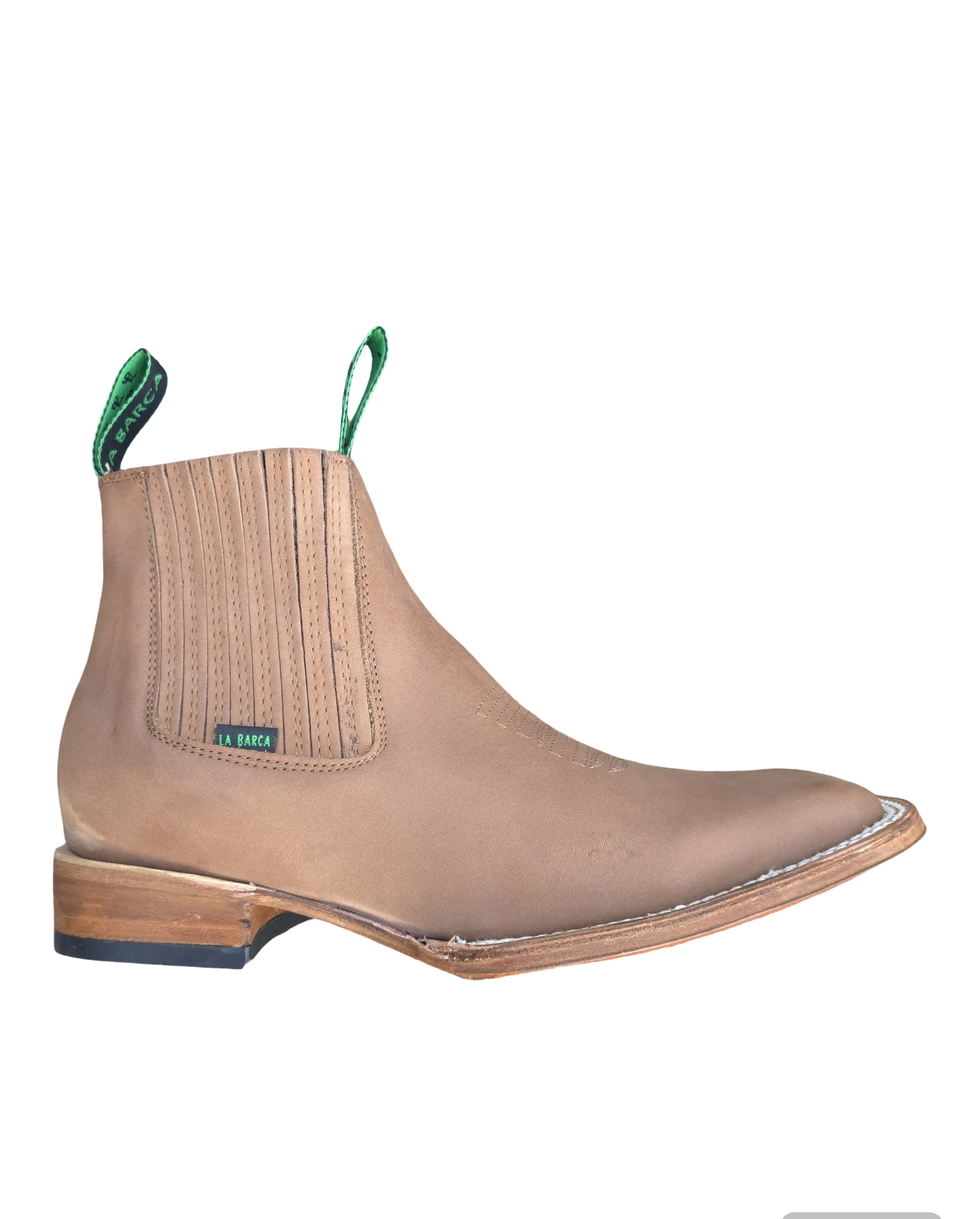 BOTINES CHARROS DE GAMUZA PUNTA CUADRADA (LA BARCA) COLOR CAOBA