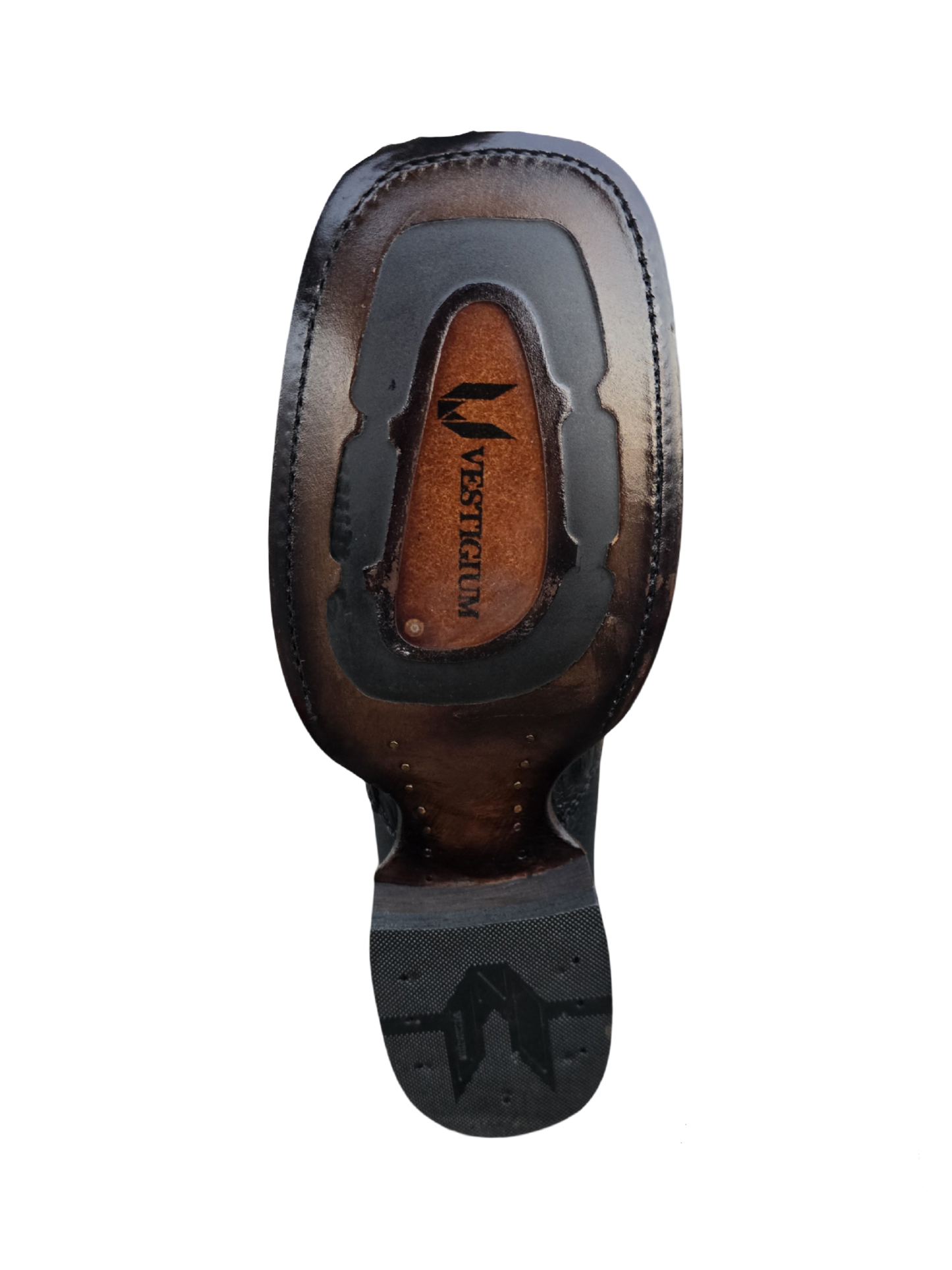 VESTIGIUM 782B8205 WIDE SQUARE TOE CAIMAN BELLY BLACK