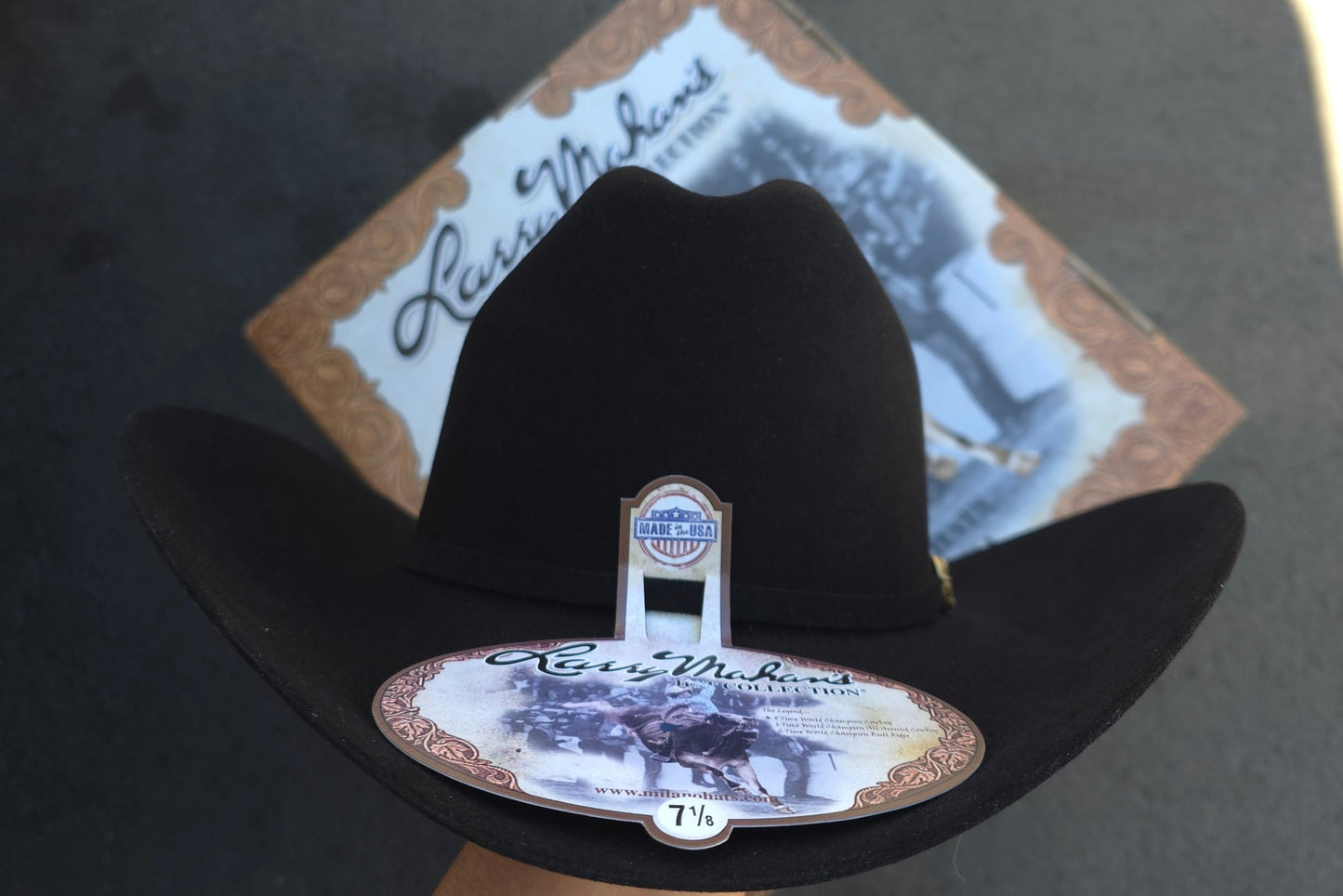 LARRY MAHAN'S 30X COWBOY FELT HAT BLACK