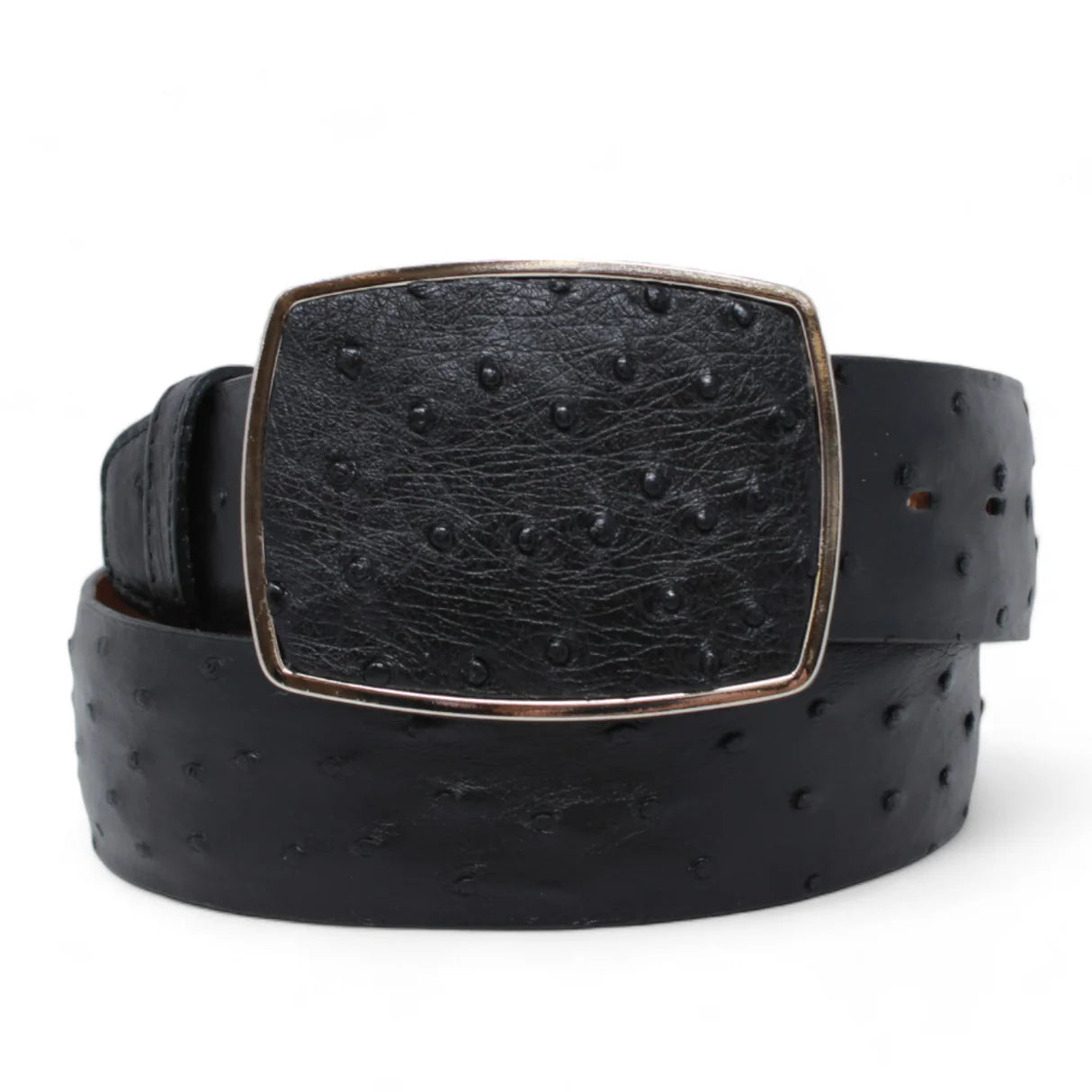 Cinto Vaquero de Avestruz Original Color Negro - Wild West Boots