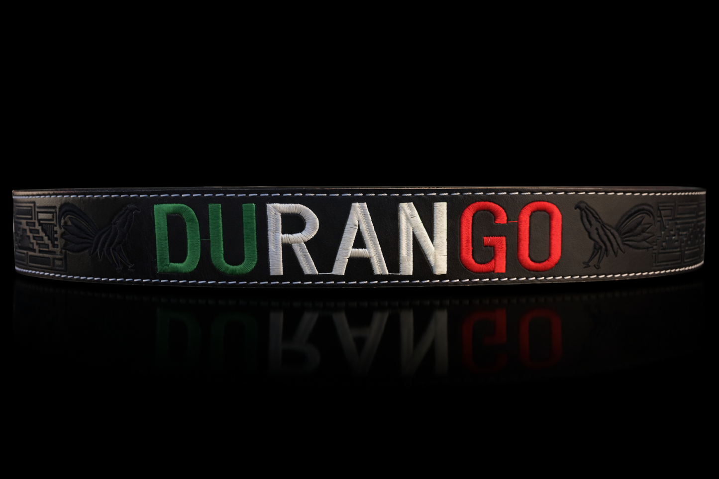 CINTURON PITEADO "DURANGO" TRICOLOR COLOR NEGRO