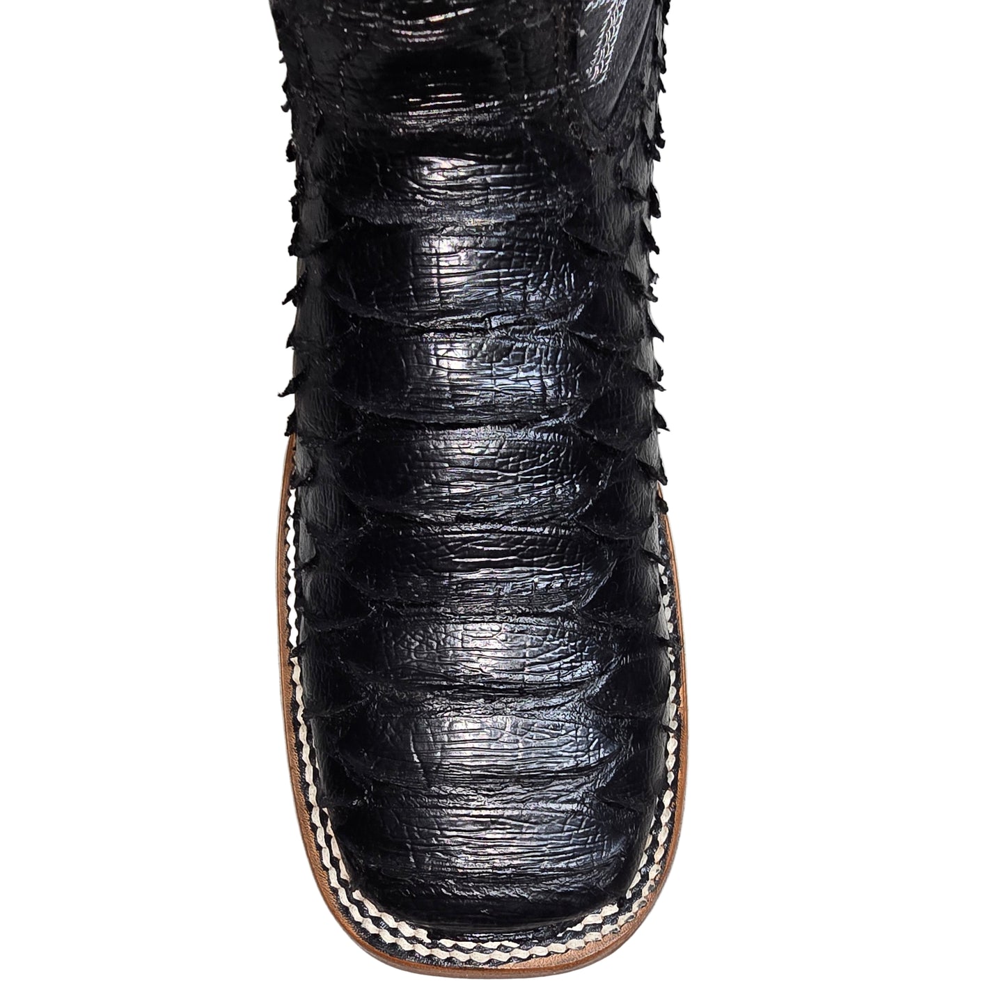 BLACK PRINT PYTHON BOOTS