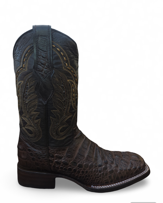 RED DIAMOND CAIMAN PRINT BOOT (BROWN) Wide Square Toe Cowboy Boot