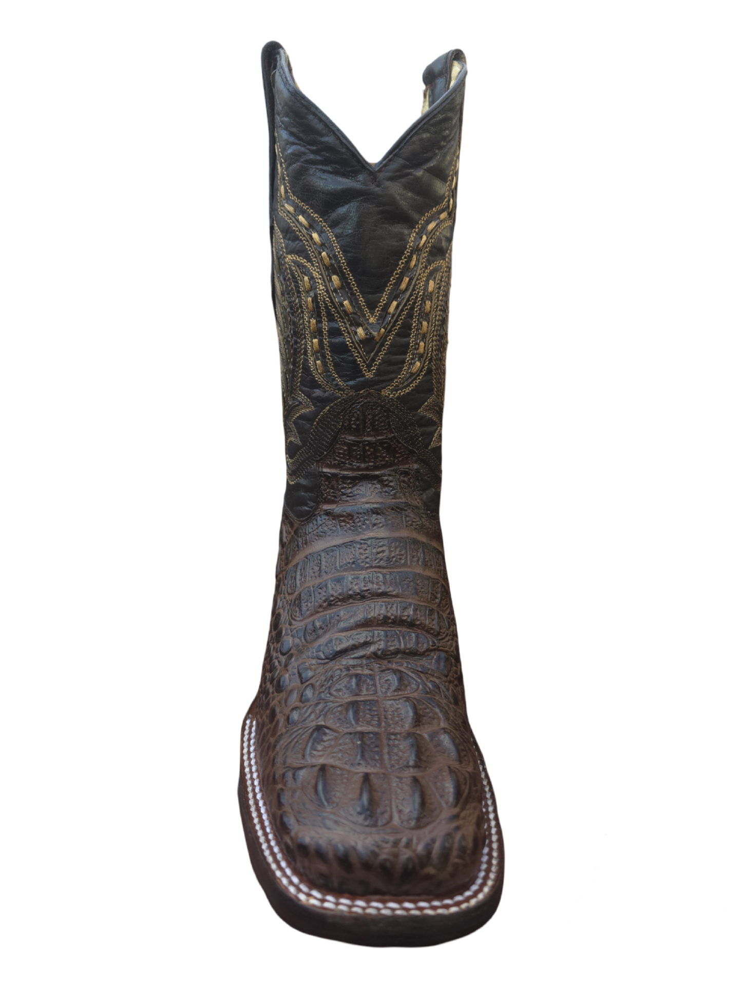 RED DIAMOND CAIMAN PRINT BOOT (BROWN) Wide Square Toe Cowboy Boot