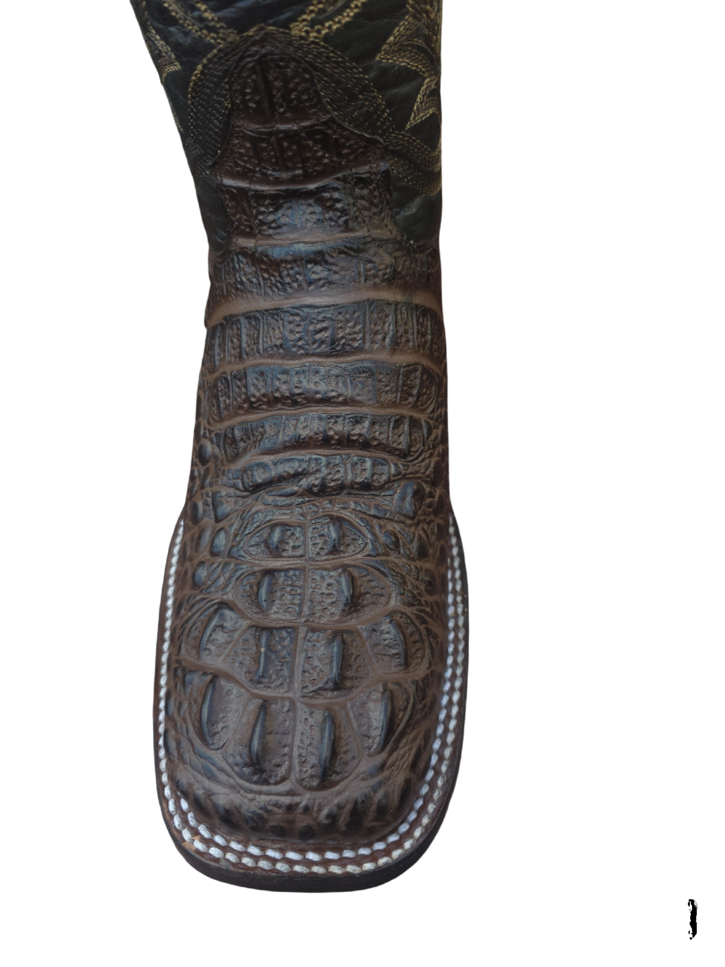 RED DIAMOND CAIMAN PRINT BOOT (BROWN) Wide Square Toe Cowboy Boot