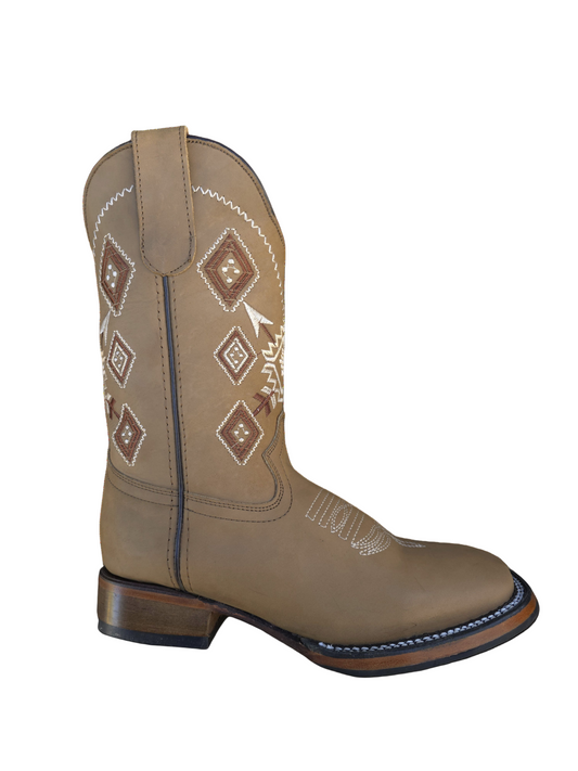 BOTAS VAQUERAS DAMA BORDADA 436 BD OCRE (potrillo salvaje)