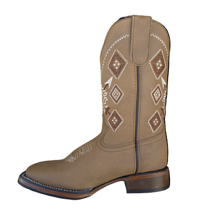 BOTAS VAQUERAS DAMA BORDADA 436 BD OCRE (potrillo salvaje)