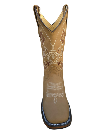 BOTAS VAQUERAS DAMA BORDADA 436 BD OCRE (potrillo salvaje)