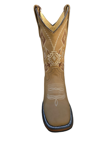BOTAS VAQUERAS DAMA BORDADA 436 BD OCRE (potrillo salvaje)