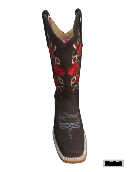 BOTAS VAQUERAS DAMA BORDADA 426 BD FLORES (potrillo salvaje)