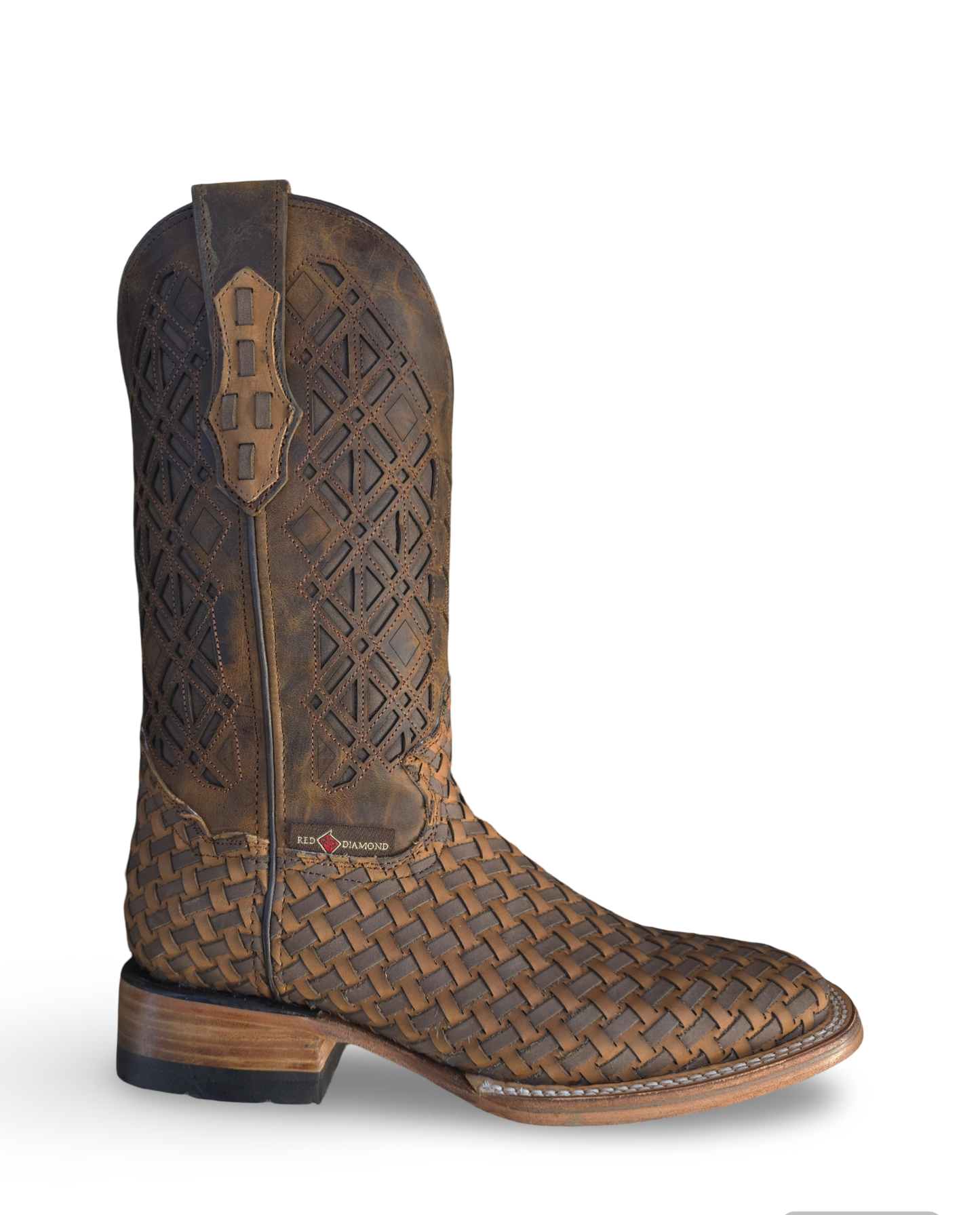 RED DIAMOND PETATILLO BOOT (BROWN) Wide Square Toe Cowboy Boot