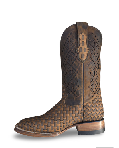 RED DIAMOND PETATILLO BOOT (BROWN) Wide Square Toe Cowboy Boot