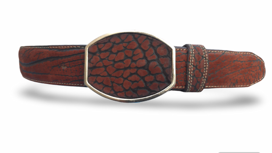 Cinto Vaquero de Cuello de Toro Original Color Ladrillo