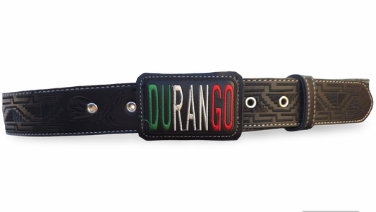 CINTURON PITEADO "DURANGO" TRICOLOR COLOR NEGRO