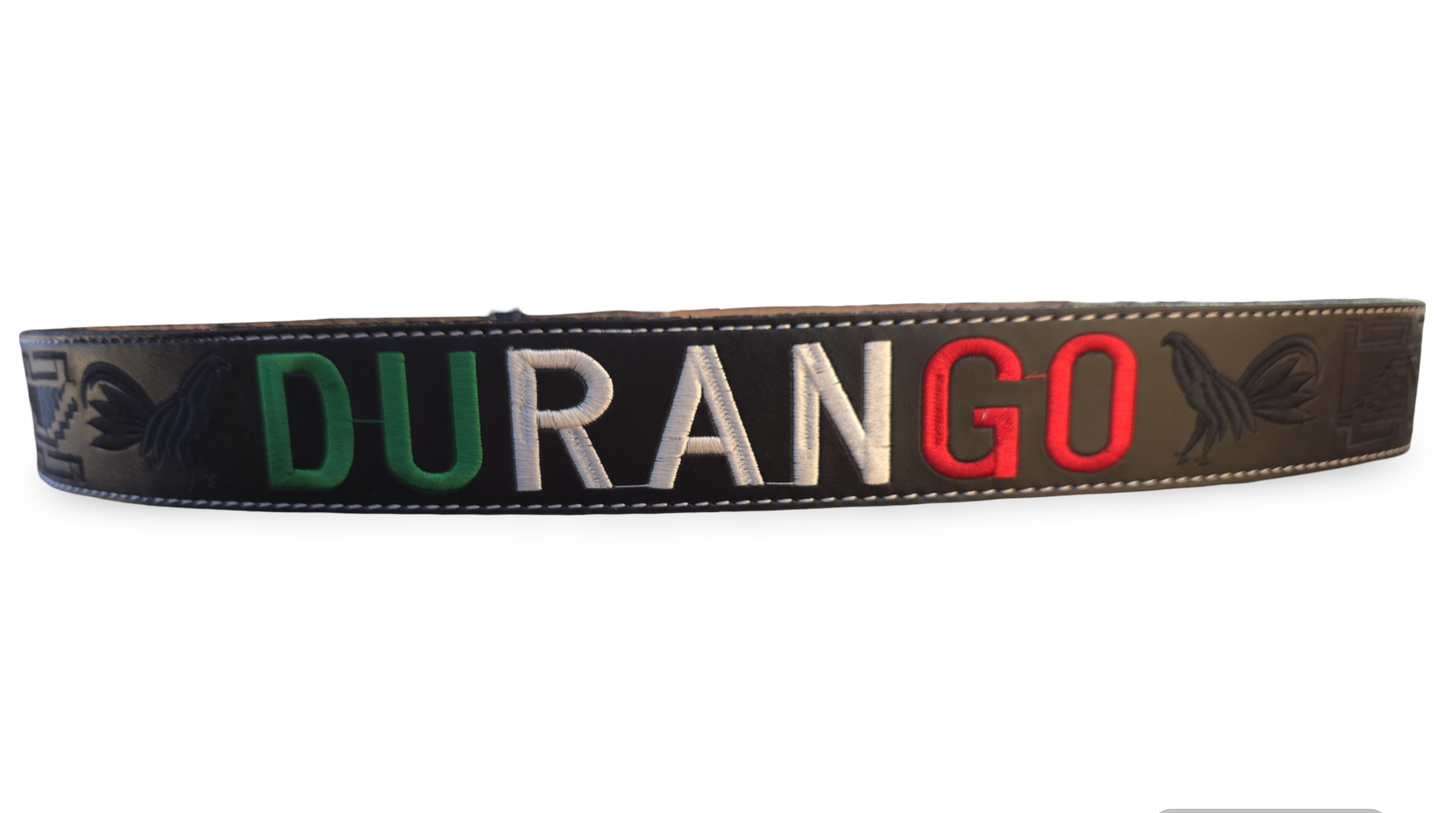 CINTURON PITEADO "DURANGO" TRICOLOR COLOR NEGRO