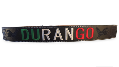 CINTURON PITEADO "DURANGO" TRICOLOR COLOR NEGRO