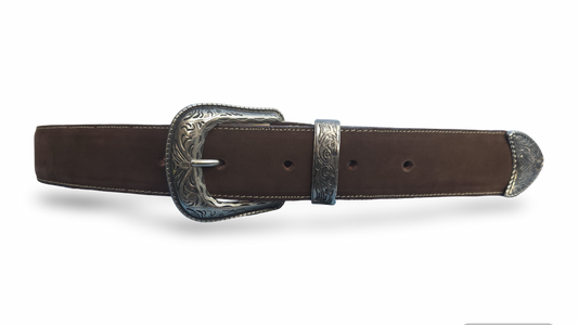 Cinto Vaquero Nobuck (Gamusa) Color Cafe/Chocolate