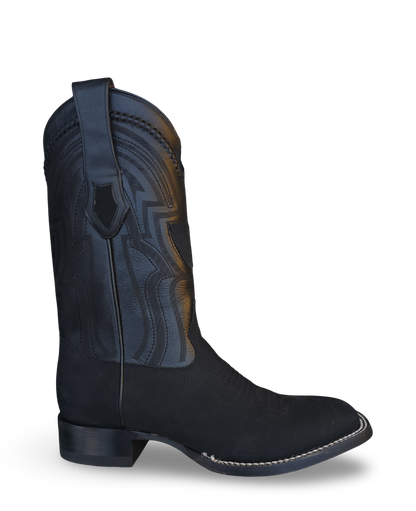 BOTAS VAQUERAS WILD WEST NOBUCK (GAMUZA)  NEGRA