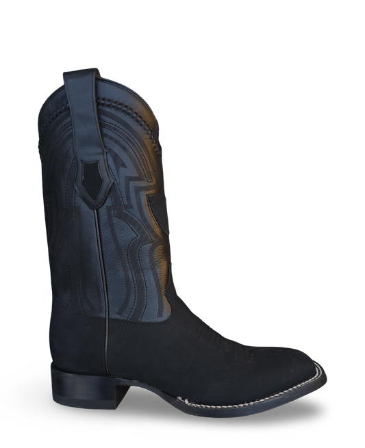 BOTAS VAQUERAS WILD WEST NOBUCK (GAMUZA)  NEGRA