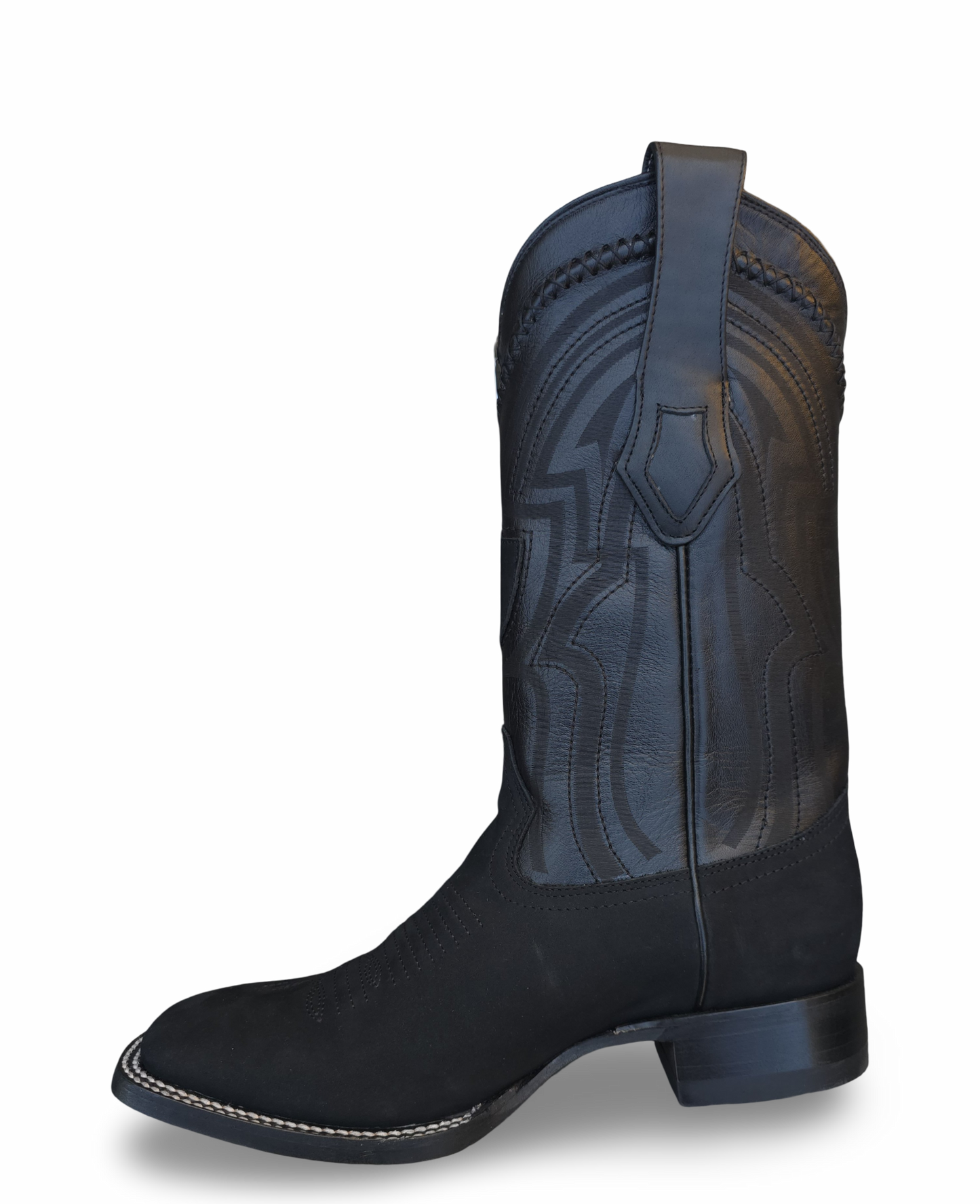 BOTAS VAQUERAS WILD WEST NOBUCK (GAMUZA)  NEGRA