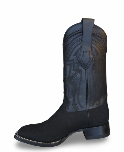 BOTAS VAQUERAS WILD WEST NOBUCK (GAMUZA)  NEGRA