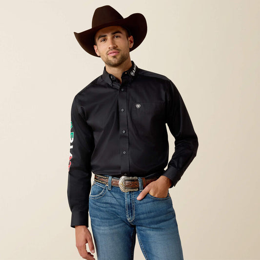 Ariat Men's Mexico Logo Twill Classic Fit Shirt
