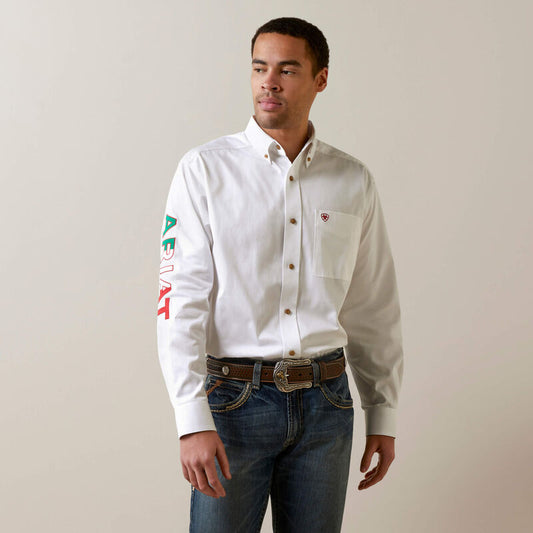 Ariat Men's Mexico Logo Twill Classic Fit Shirt