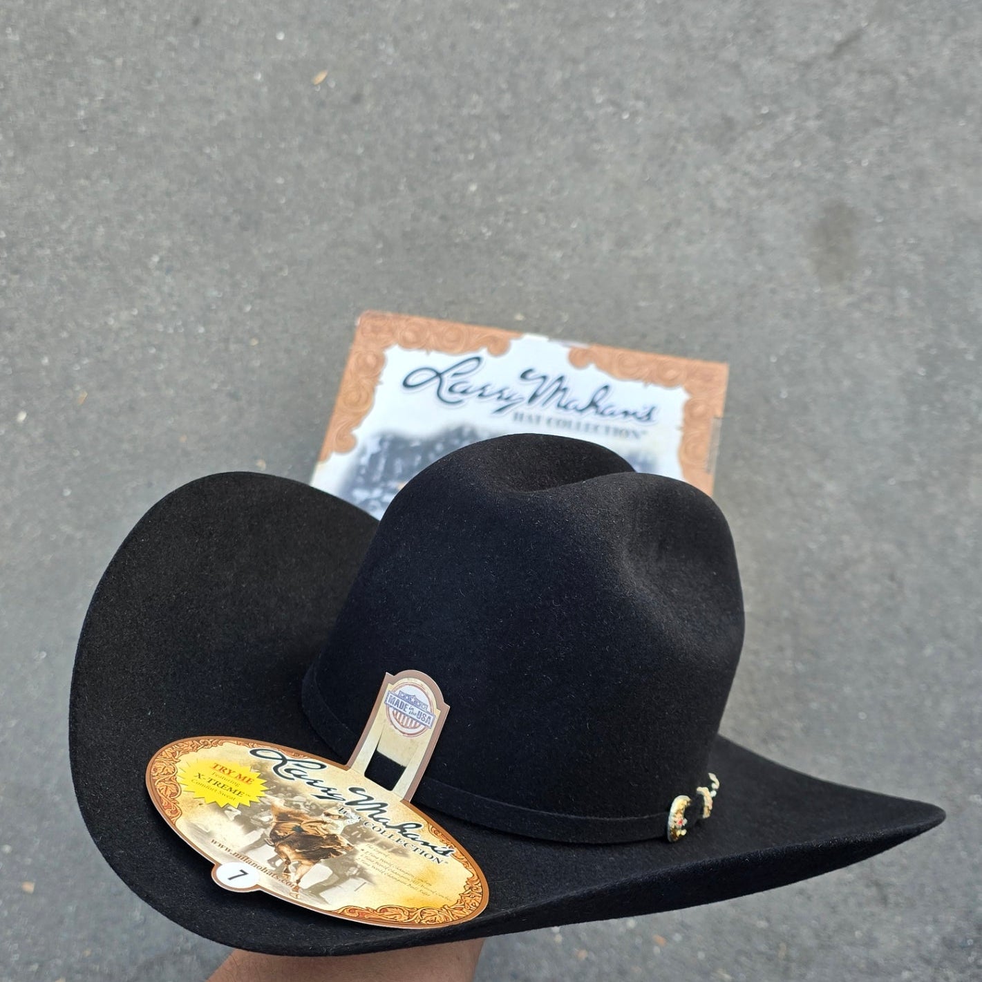 LARRY MAHAN'S 6X COWBOY FELT HAT BLACK