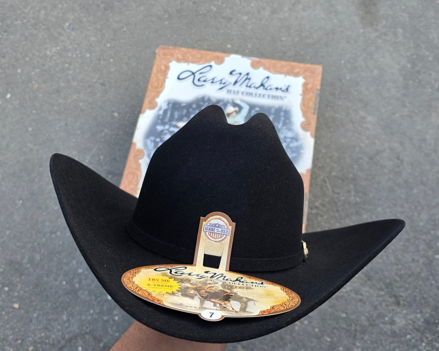 LARRY MAHAN'S 6X COWBOY FELT HAT BLACK