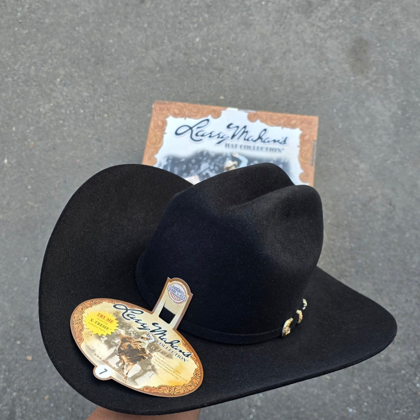 LARRY MAHAN'S 6X COWBOY FELT HAT BLACK