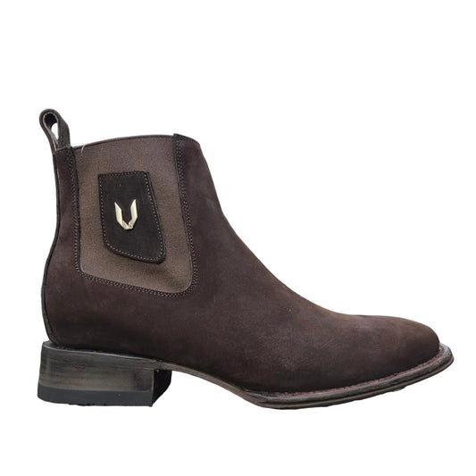 VESTIGIUM WIDE SQUARE TOE NOBUCK DARK TABACCO