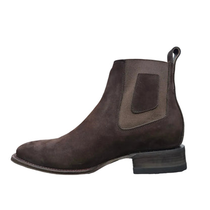 VESTIGIUM WIDE SQUARE TOE NOBUCK DARK TABACCO