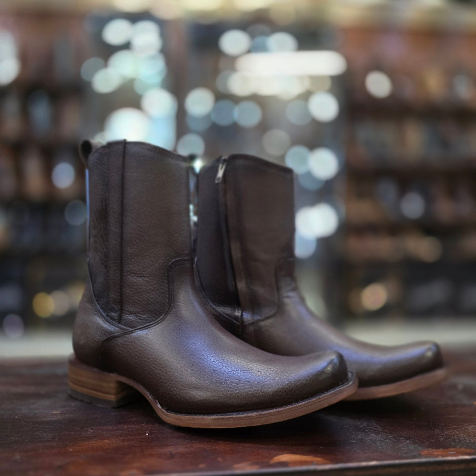 Botín Vaquero Horma Dubai Tipo Venado – Café Oscuro
