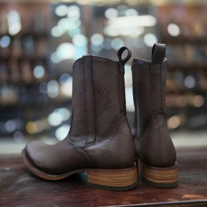 Botín Vaquero Horma Dubai Tipo Venado – Café Oscuro