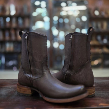Botín Vaquero Horma Dubai Tipo Venado – Café Oscuro