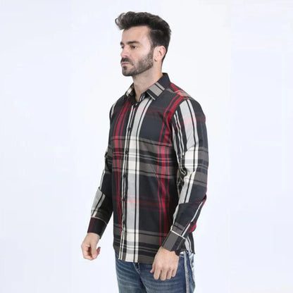 Mens Western Modern Fit Cotton/Spandex Long Sleeve Black