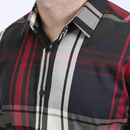 Mens Western Modern Fit Cotton/Spandex Long Sleeve Black