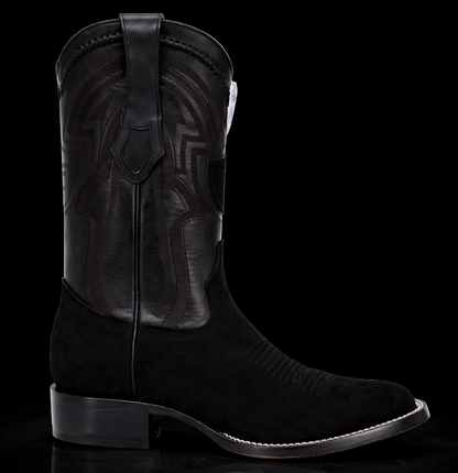 BOTAS VAQUERAS WILD WEST NOBUCK (GAMUZA)  NEGRA