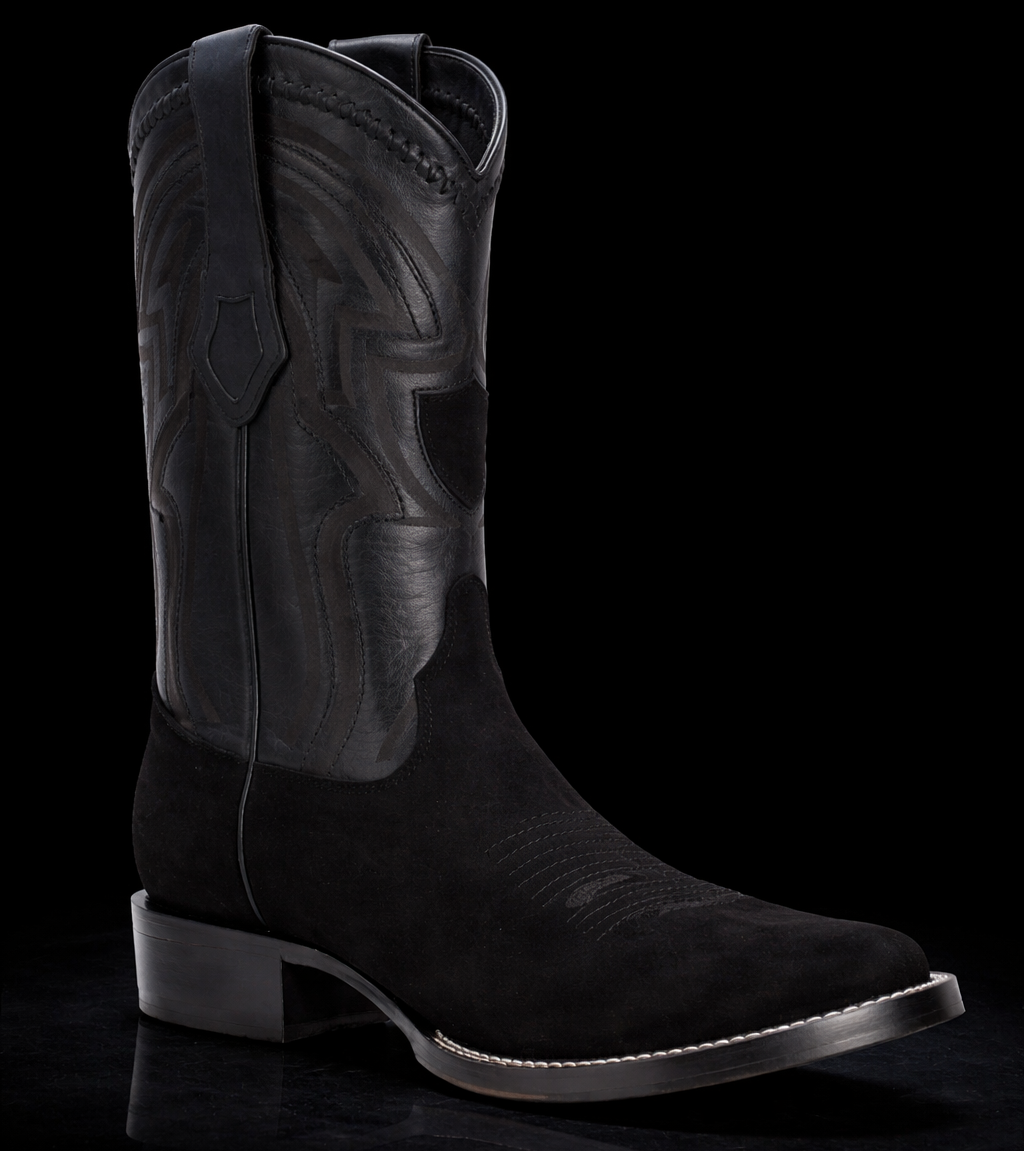 BOTAS VAQUERAS WILD WEST NOBUCK (GAMUZA)  NEGRA