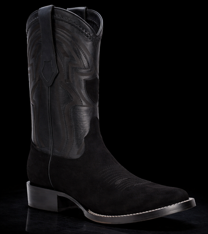 BOTAS VAQUERAS WILD WEST NOBUCK (GAMUZA)  NEGRA