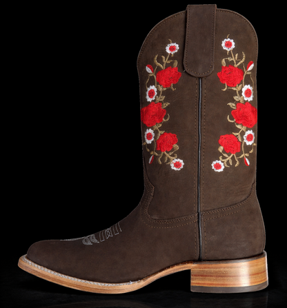 BOTAS VAQUERAS DAMA BORDADA 426 BD FLORES (potrillo salvaje)