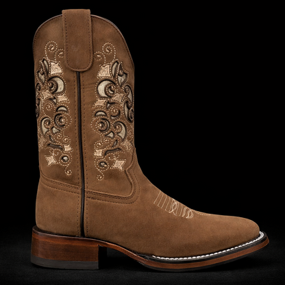 BOTAS VAQUERAS DAMA BORDADA LAZER 433 BD MIEL (potrillo salvaje)
