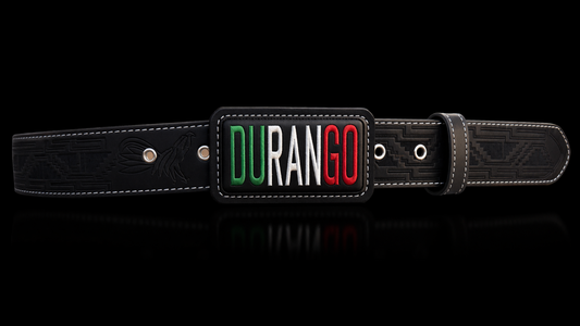 CINTURON PITEADO "DURANGO" TRICOLOR COLOR NEGRO
