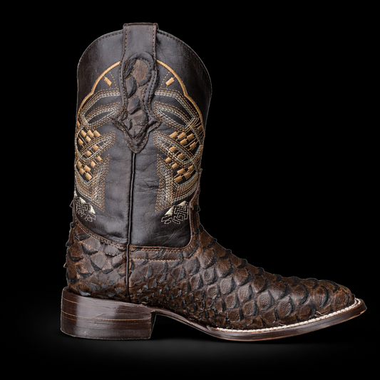 BROWN GIANT PRINT PHYTON BOOTS