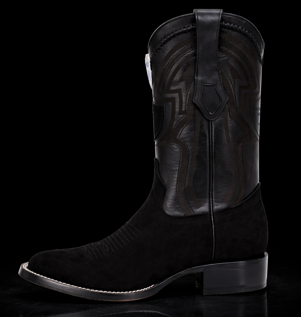 BOTAS VAQUERAS WILD WEST NOBUCK (GAMUZA)  NEGRA