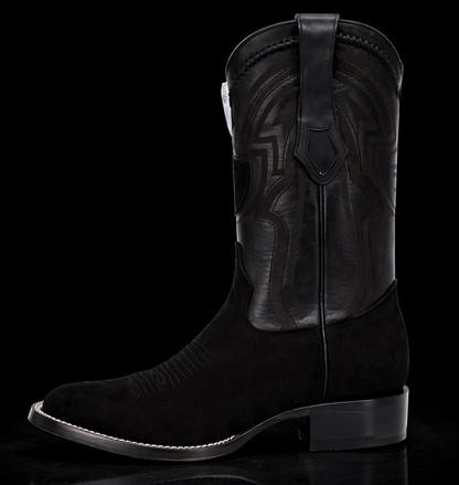 BOTAS VAQUERAS WILD WEST NOBUCK (GAMUZA)  NEGRA