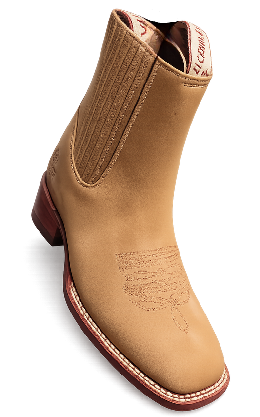 BOTIN EL CANELO WIDE SQUARE NOBUCK PELO DE CAMELLO